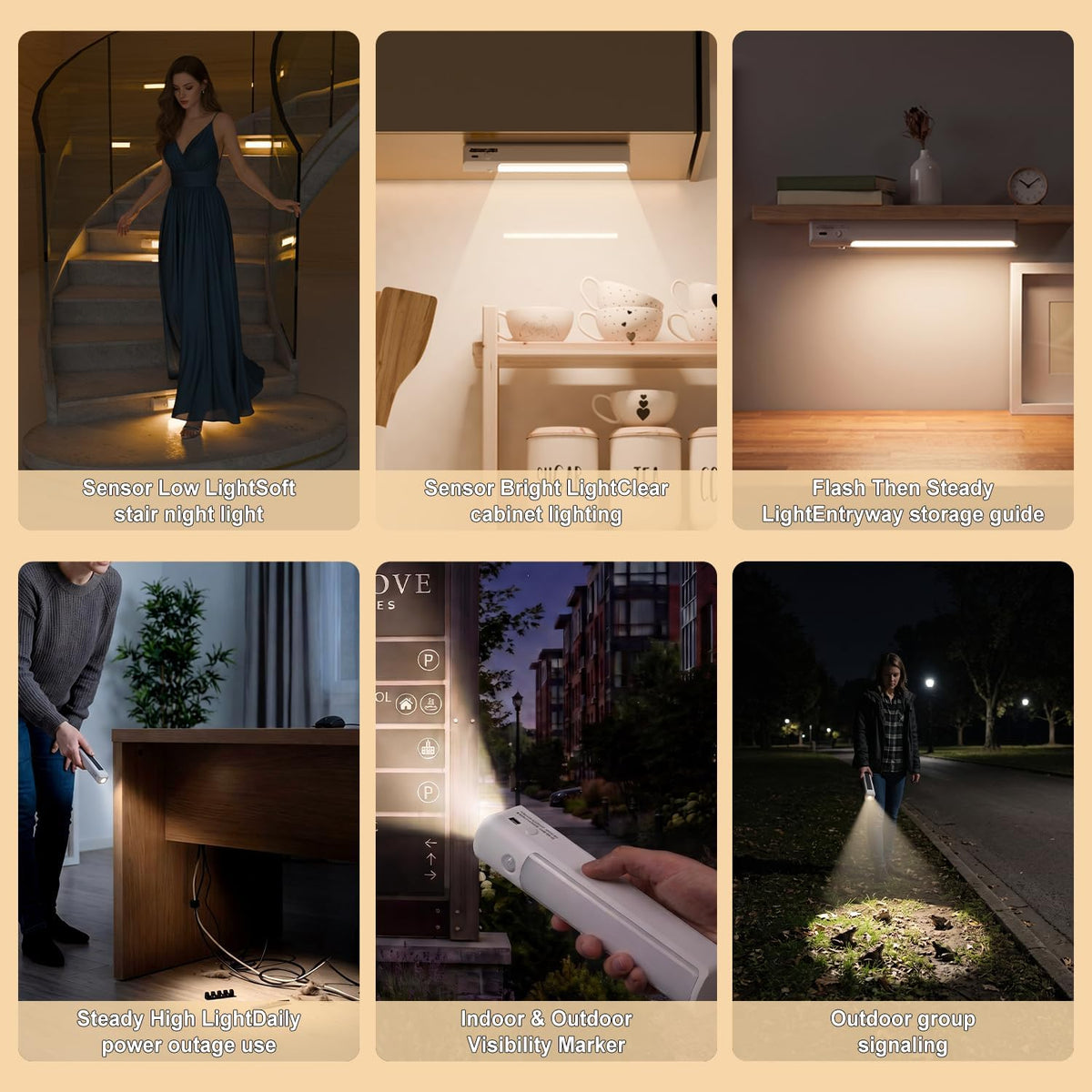 Motion-Sensor LED Light Bars (2-Pack)