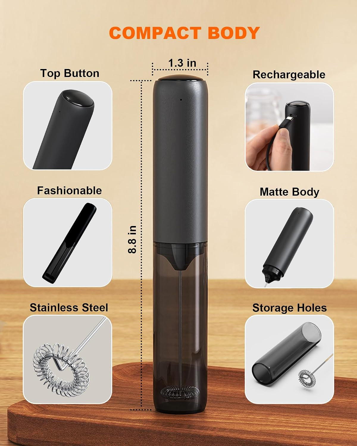 Rechargeable Handheld Milk Frother