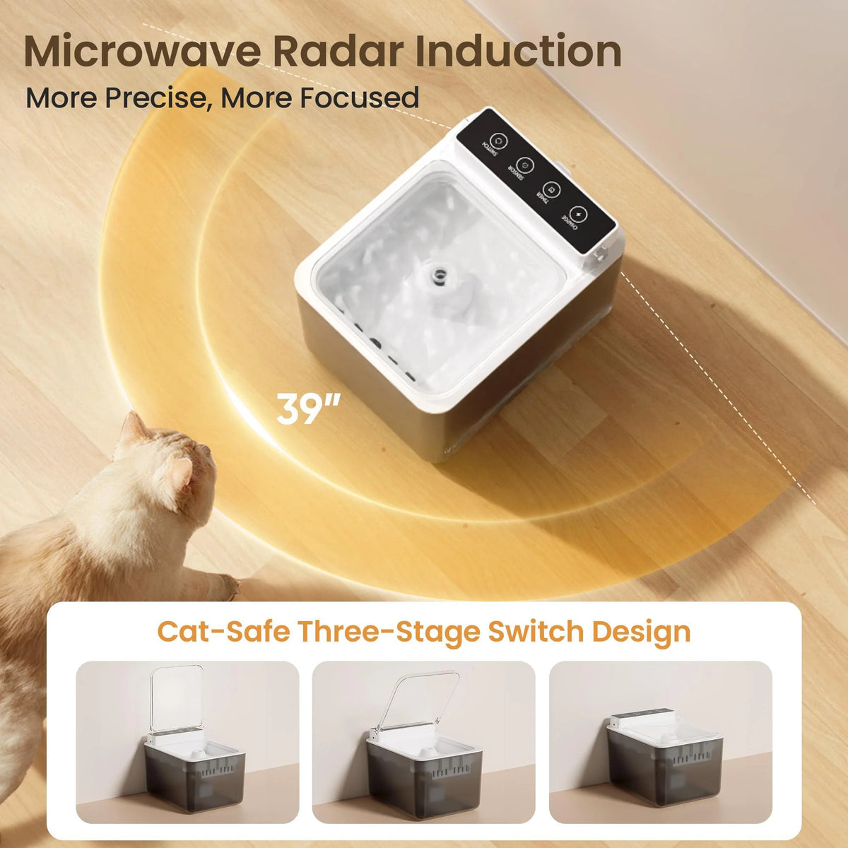 Cordless Stainless Steel Cat Water Fountain