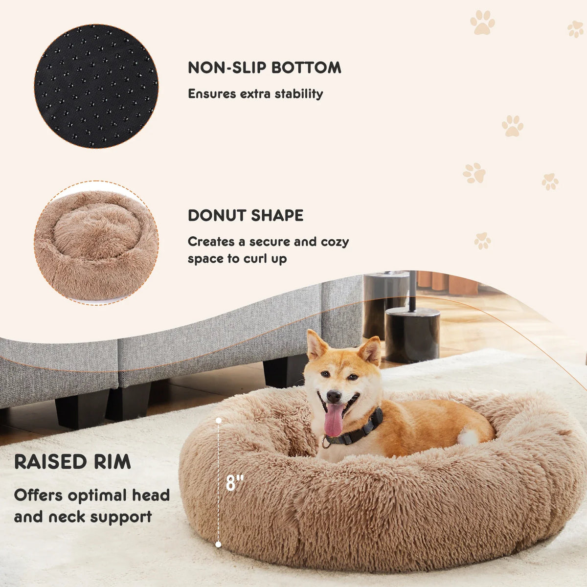 Cozy Donut Dog Bed