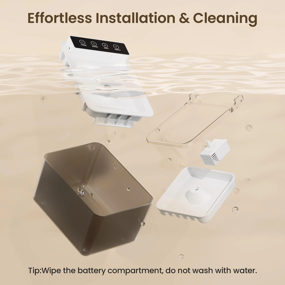 Cordless Stainless Steel Cat Water Fountain