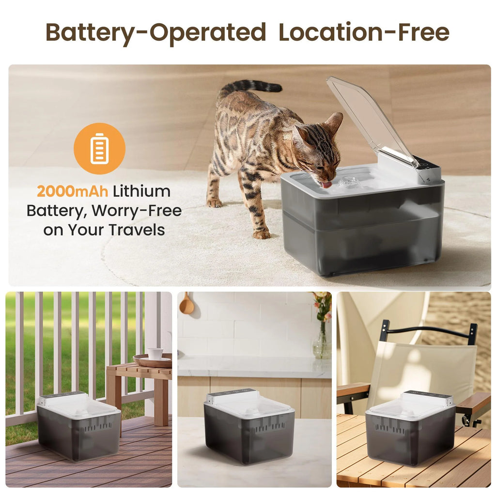 Cordless Stainless Steel Cat Water Fountain