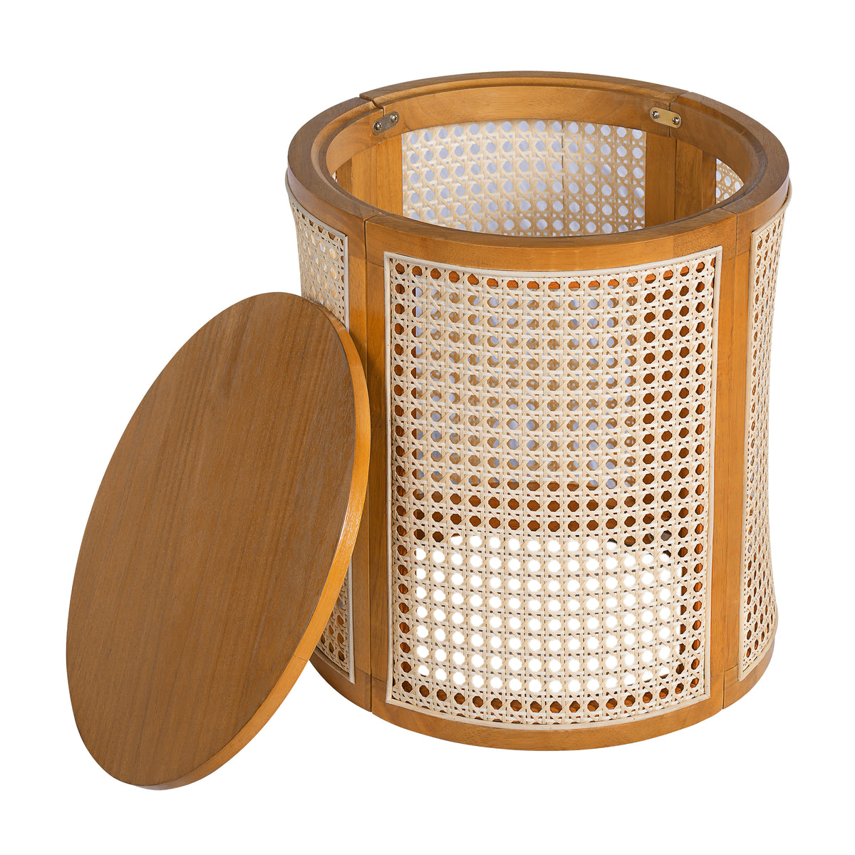 Round Woven-Look Side Table