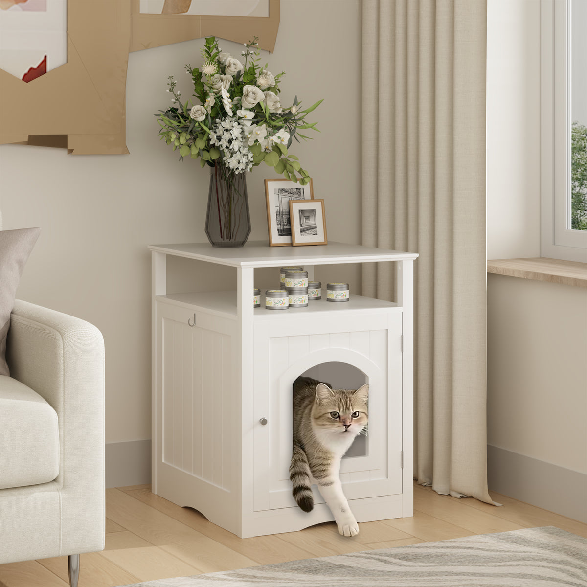 Hidden Cat Litter Box Cabinet