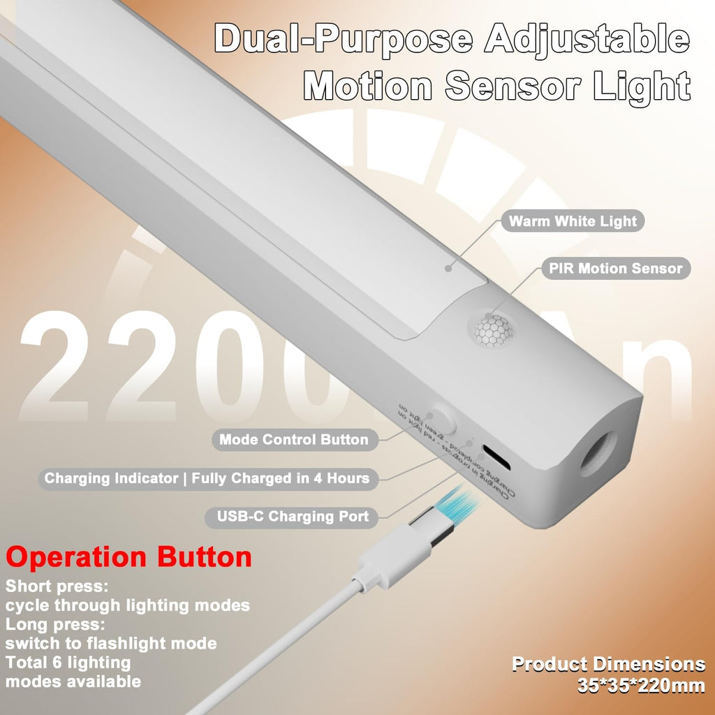Motion-Sensor LED Light Bars (2-Pack)