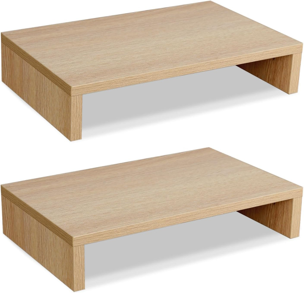 Wood Monitor Stand Riser (Set of 2)