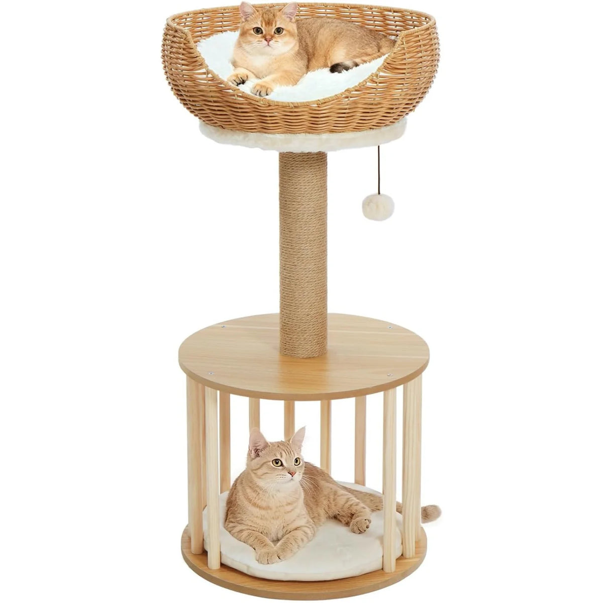 Modern Rattan Cat Tree