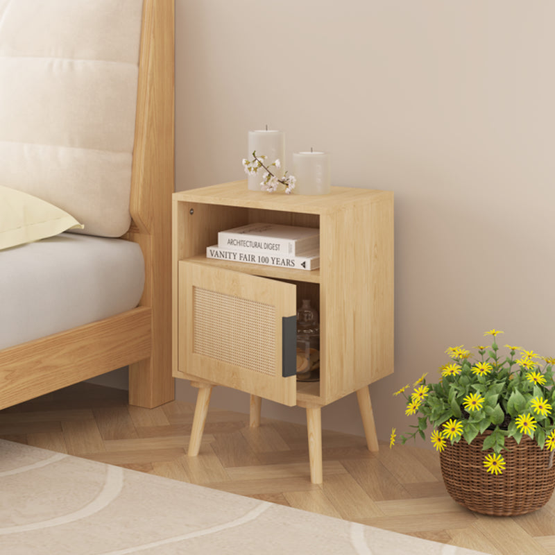 Rattan Nightstand with Door