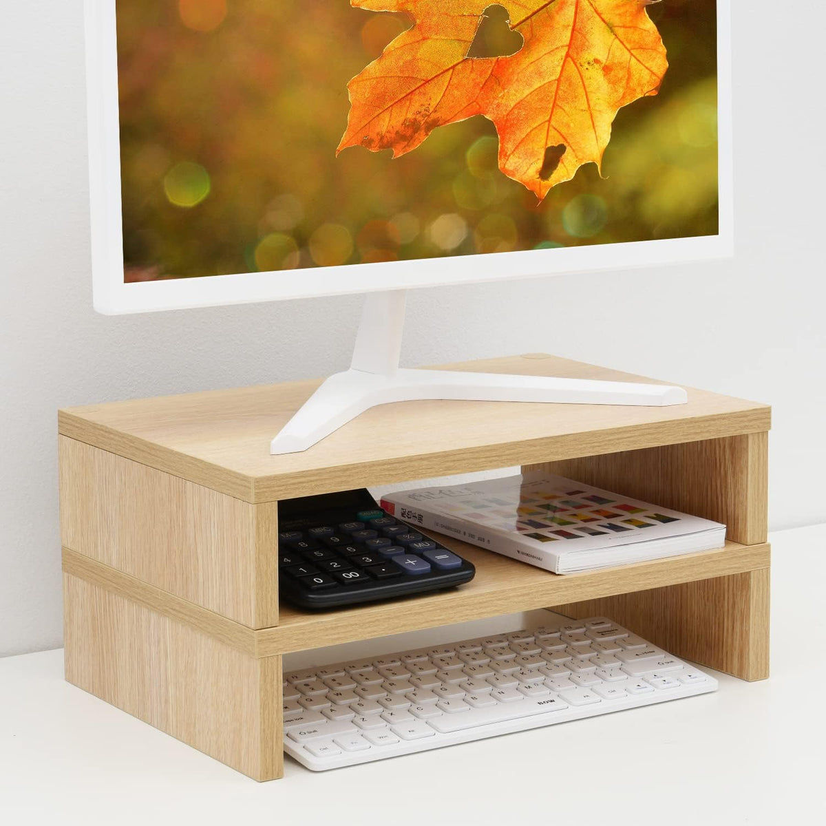 Wood Monitor Stand Riser (Set of 2)